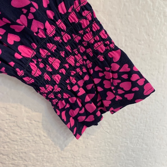 Loft Heart Print Dress Womens 10 PETITE NWT Blue Pink Long Sleeve Valentines - Picture 4 of 12